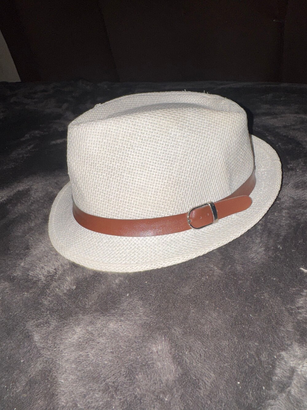 WESTEND Fedora Hat Size S/M Beige 100% Paper Classic Style
